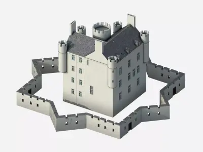 Braemar Castle Low-poly 3D model