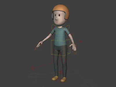 Cartoon Transport Pack - Scooter Plane Truck smartphone Hand Man Low-poly 3D model
