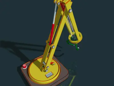 Robotic toy arm rigged low poly Low-poly 3D model