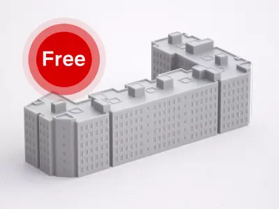 Free 3D Print miniature building RB-SP-MD-011 Free 3D print model purchase