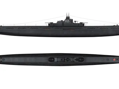 K-21 WWII Soviet Submarine 3D model