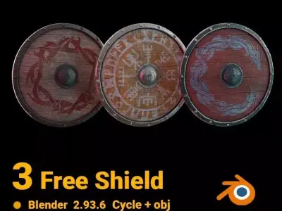 3 Shield Free Free 3D model