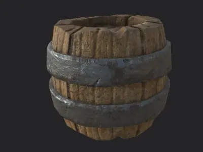Rusty Old Barrel Low-poly 3D model