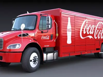 Freightliner M2 106 Beverage Truck Low-poly 3D model