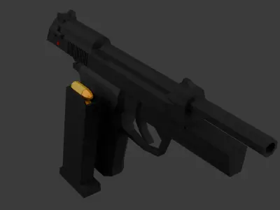 M9 beretta lowpoly Low-poly 3D model