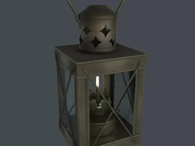 Kerosene Lamp Low-poly 3D model