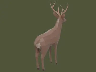 Stylized lowpoly DEER Low-poly 3D model