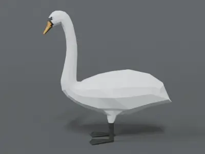Low Poly Cartoon Swan Low-poly 3D model