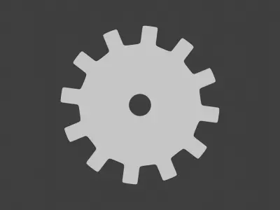 Gears set cogwheel icon Low-poly 3D model