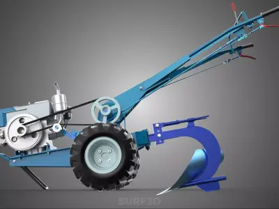 ATTACHED SINGLE FURROW PLOW BLADE MOULD MOLD BOARD HAND TRACTOR 3D model