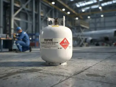 Propane Tank usage dirty white Low-poly 3D model