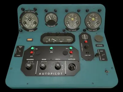 Mi-8MT Mi-17MT Central Panels Board English Low-poly 3D model