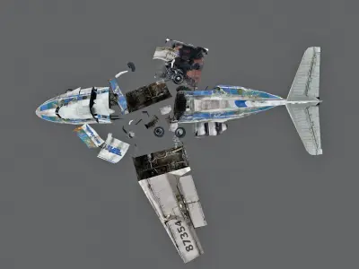 crashed Plane Low-poly 3D model buy