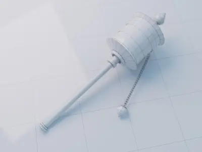 Buddhist hand held prayer wheel Low-poly 3D model
