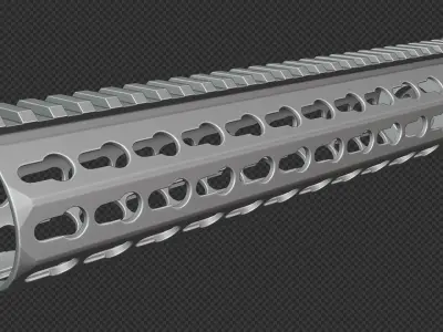 AR-15 KAC URX4 10Inch KeyMod Handguard Low-poly 3D model