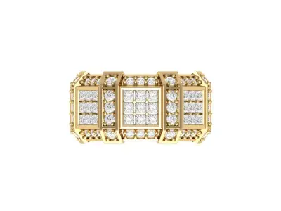 Wedding Art Deco Ring 3D print model 6