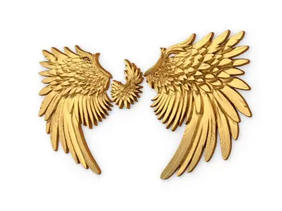 Wings Printable carved decor 07 3D model