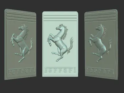Ferrari Prancing Horse Logo Bas Relief for CNC 3D Print STL 3D print model order