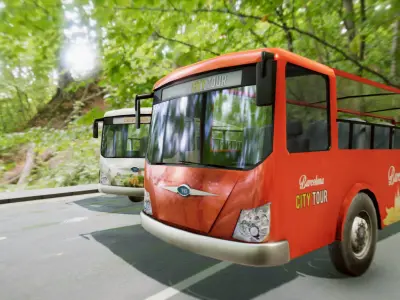 City Tour Bus Low-poly 3D model