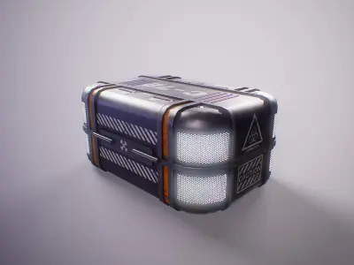 PBR SciFi Portable Containment Unit Low-poly 3D model
