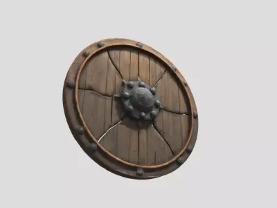 Round Shield Medieval Game-Ready 3D Model Low-poly 3D model