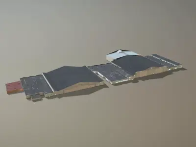 Airport Hangars SKBO Hangars10 Low-poly 3D model