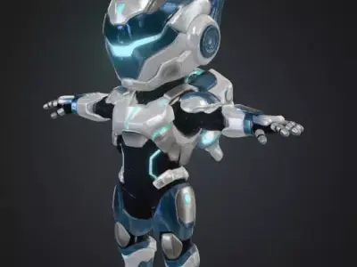 sci-fi humanoid robot 3D model