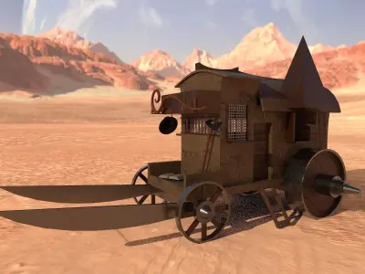 Horse Cart 3D Model Low-poly 3D model