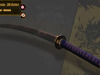 Samurai-Katana samurai sword Low-poly 3D model