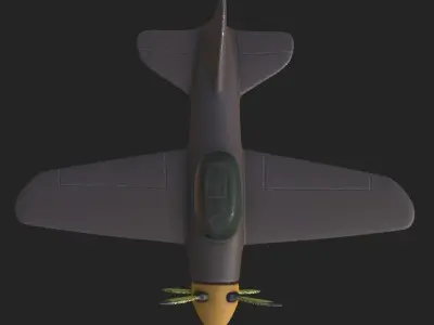 airplane sport 1 cartoon Free low-poly 3D model