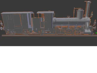 Model train steam locomotive for printing 3D print model