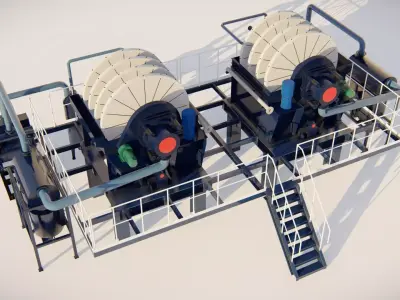 vacuum disc filter 3D Model 3D model