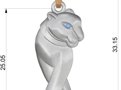 Panther Pendant 3D print model