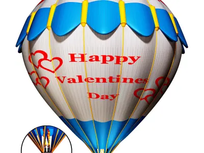 Hot air balloon 3D model 27