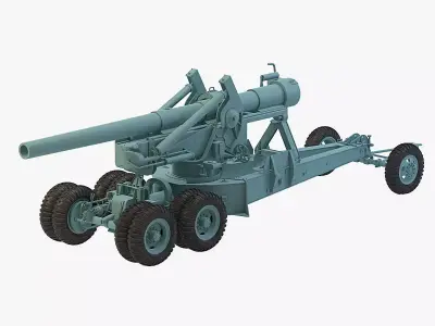 155 mm Gun M1 Long Tom 3D model