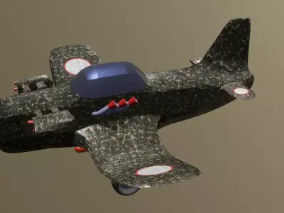 Low Poly War Plane Free low-poly 3D model
