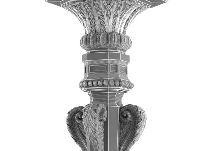 baroque floor lamp 3D model