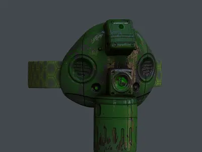 Gas mask helmet 3d model scifi Low-poly  Low-poly 3D model 64