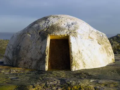 Bunker 3D Model - Blender Cycles Render Low-poly 3D model