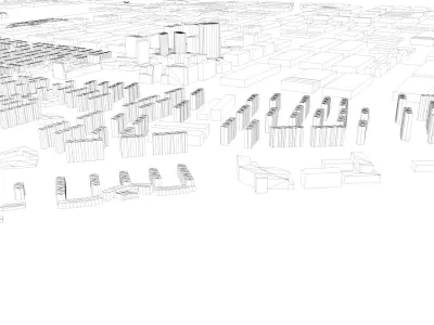 Urban highrise building building ancillary building commercial 3D model 15