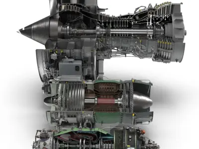 Sectioned Turbojet Engines 3D Models Collection 3D model