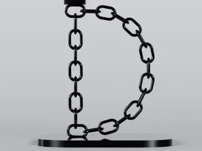  Alphabet D Black Chain Candleholder 3D Model True PBR Renders Zero Cleanup UVs 4K PBR Textures 