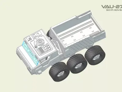 VAU-27 sci-fi rover 3D print model