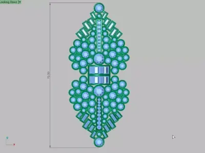 Symmetrical Diamond Brooch 3D print model