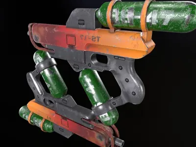 Stylized air gun Low-poly 3D model