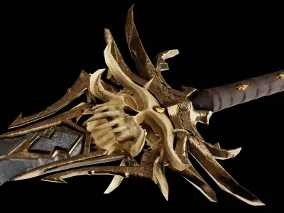 Ancient Sunray Defender Weapon Set Low-poly 3D model