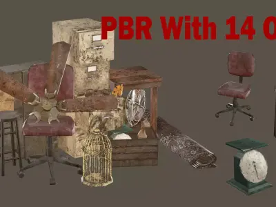 Debris Groundfill Junk XX2 Trash Game Ready Low-Poly 3D Model Low-poly 3D model