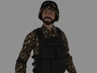 Rigged Soldier 05 3D model