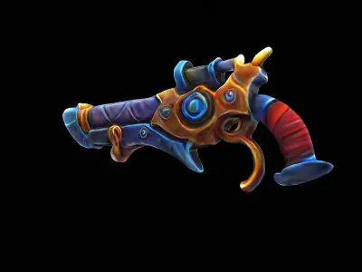 stylized gun 3D model