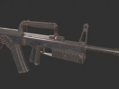 A-91 Bullpup Rifle Low-poly 3D model